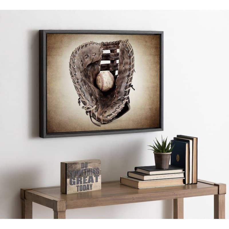 DesignOvation Sylvie Vintage Baseball Glove Canvas By Shawn St. Peter