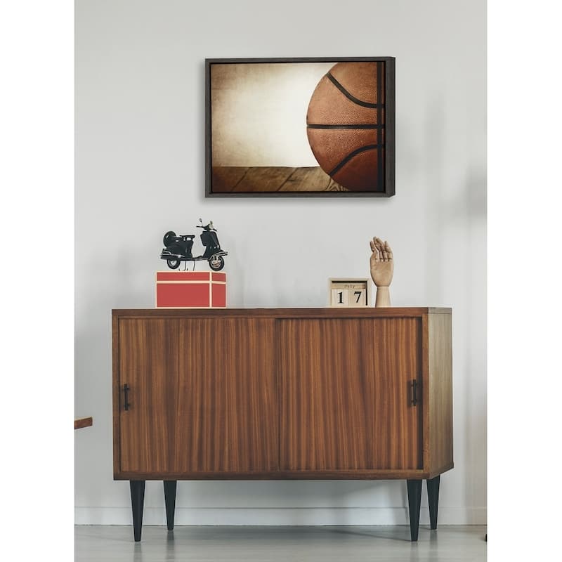 DesignOvation Sylvie Vintage Half Basketball Canvas by Shawn St. Peter