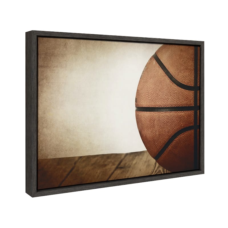 DesignOvation Sylvie Vintage Half Basketball Canvas by Shawn St. Peter