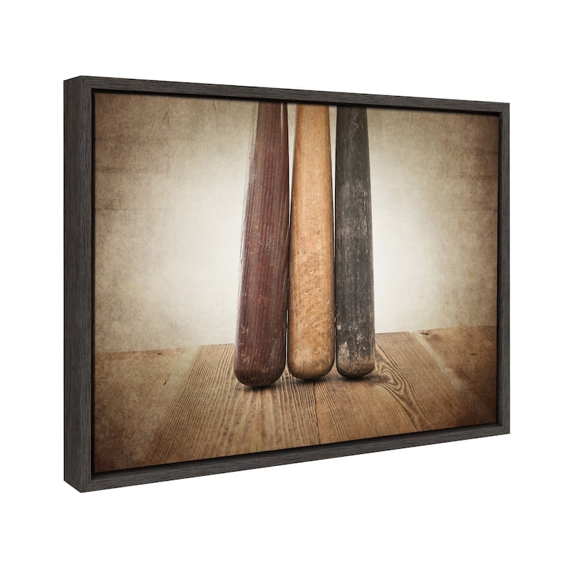 DesignOvation Sylvie Three Vintage Bats Canvas by Shawn St. Peter