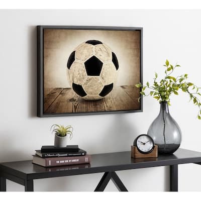 DesignOvation Sylvie Soccer On Wood Framed Canvas By Shawn St. Peter