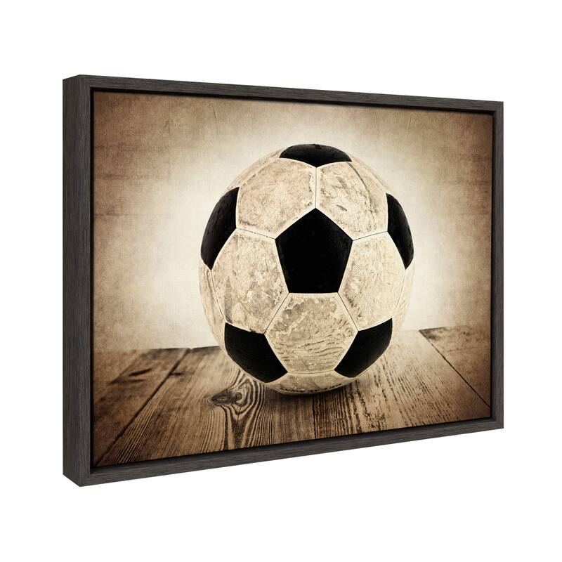 DesignOvation Sylvie Soccer On Wood Framed Canvas By Shawn St. Peter
