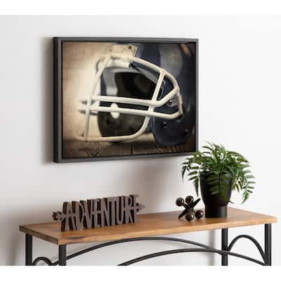 DesignOvation Sylvie Football Helmet Framed Canvas by Shawn St. Peter