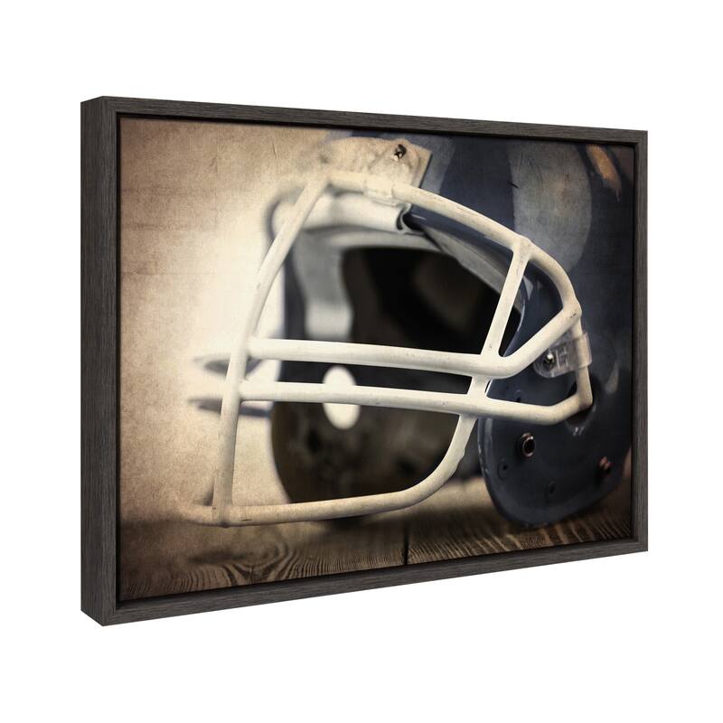 DesignOvation Sylvie Football Helmet Framed Canvas by Shawn St. Peter