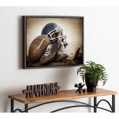 DesignOvation Sylvie Vintage Football Gear Canvas by Shawn St. Peter