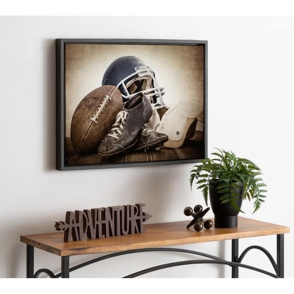 DesignOvation Sylvie Vintage Football Framed Canvas by Shawn St. Peter