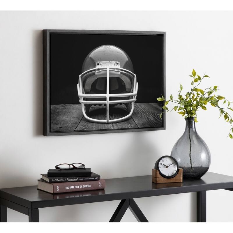 DesignOvation Sylvie Vintage Football Helmet Canvas By Shawn St. Peter