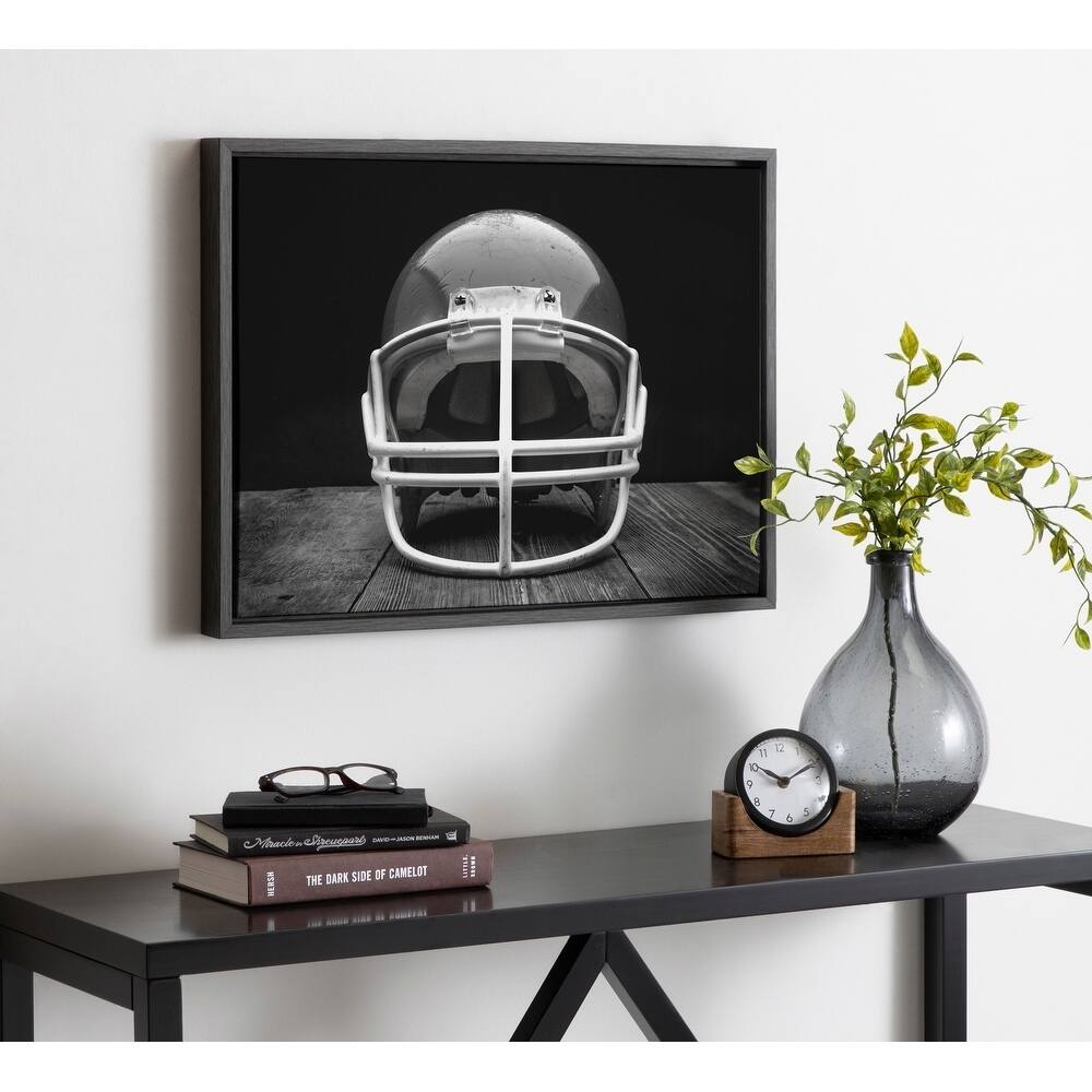 DesignOvation Sylvie Vintage Football Helmet Canvas By Shawn St. Peter