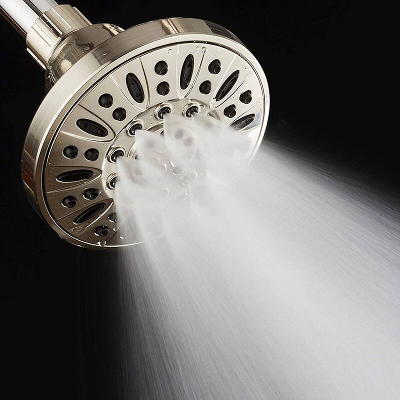 AquaDance Brushed Nickel High Pressure 6 Setting 4 inch Shower Head