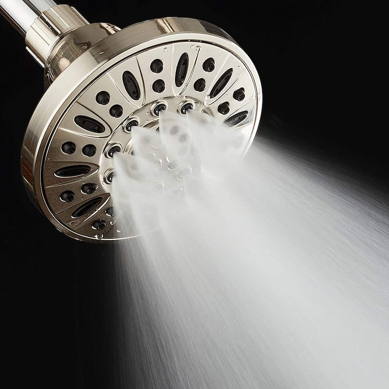 AquaDance Brushed Nickel High Pressure 6 Setting 4 inch Shower Head