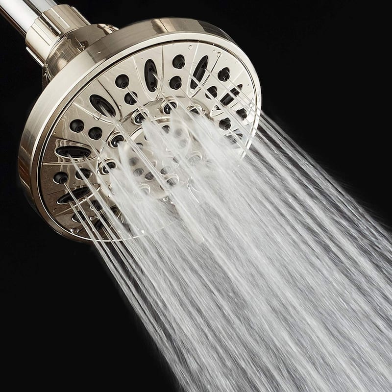 AquaDance Brushed Nickel High Pressure 6 Setting 4 inch Shower Head