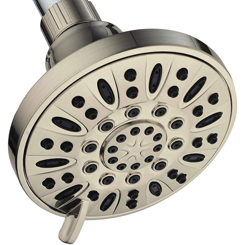 AquaDance Brushed Nickel High Pressure 6 Setting 4 inch Shower Head