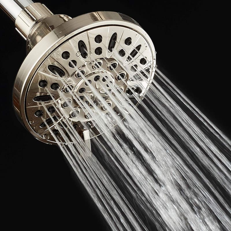 AquaDance Brushed Nickel High Pressure 6 Setting 4 inch Shower Head