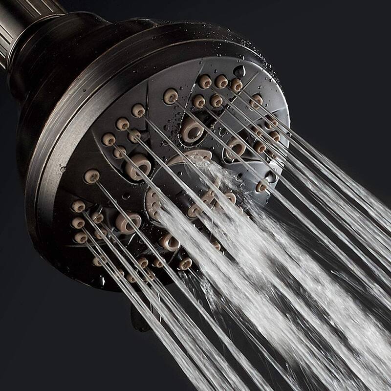 AquaDance Oil Rubbed Bronze 6 Setting Spiral Shower Head - Brown