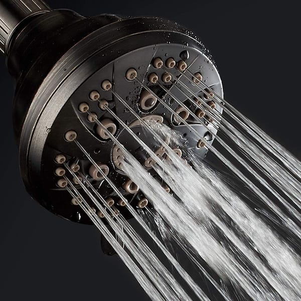slide 7 of 6, AquaDance Oil Rubbed Bronze 6 Setting Spiral Shower Head Brown