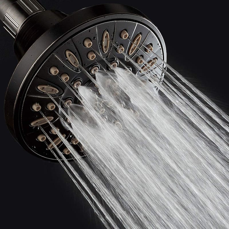 AquaDance Oil Rubbed Bronze High Pressure 6 Setting 4 inch Shower Head - Brown