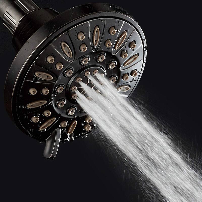 AquaDance Oil Rubbed Bronze High Pressure 6 Setting 4 inch Shower Head