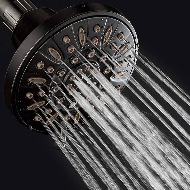 AquaDance Oil Rubbed Bronze High Pressure 6 Setting 4 inch Shower Head