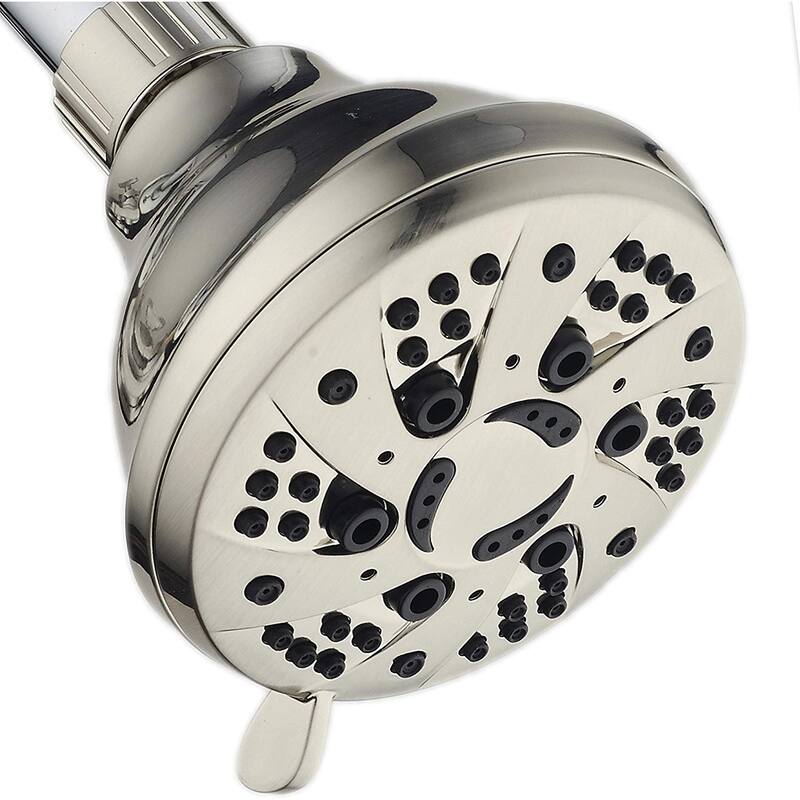 AquaDance Brushed Nickel High Pressure 6 Setting Spiral Shower Head - Gold