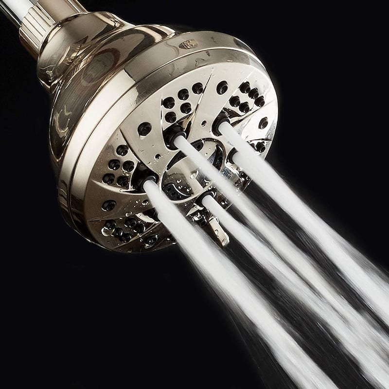AquaDance Brushed Nickel High Pressure 6 Setting Spiral Shower Head