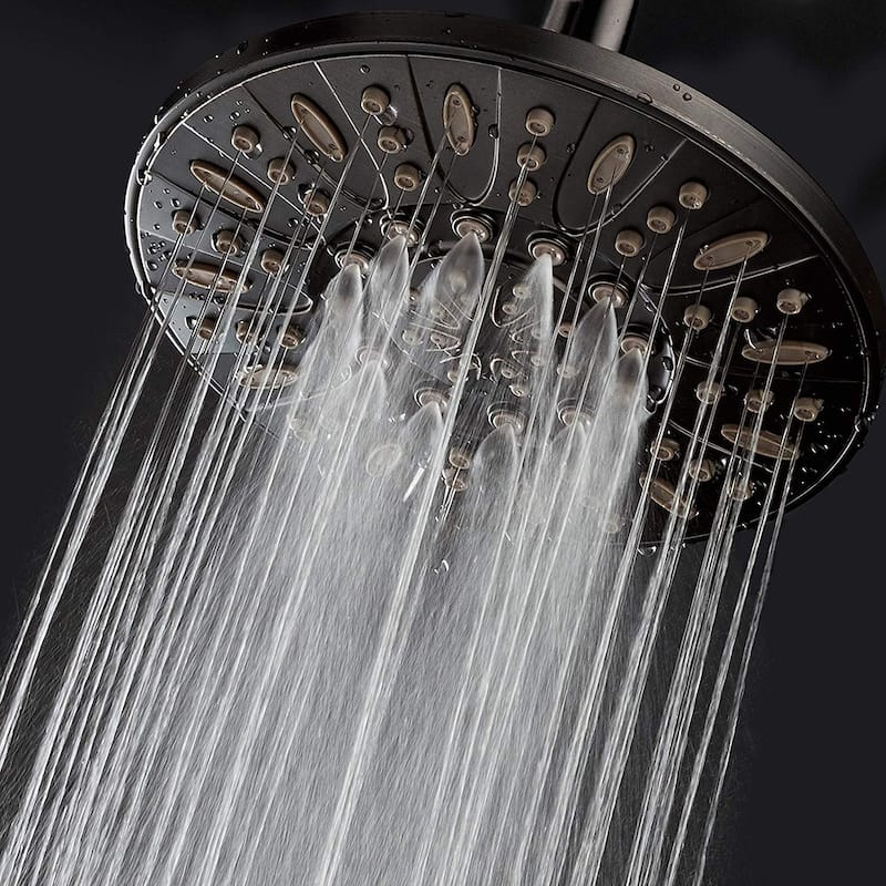 AquaDance Oil Rubbed Bronze 6 Setting 7 inch Rain Shower Head - Brown
