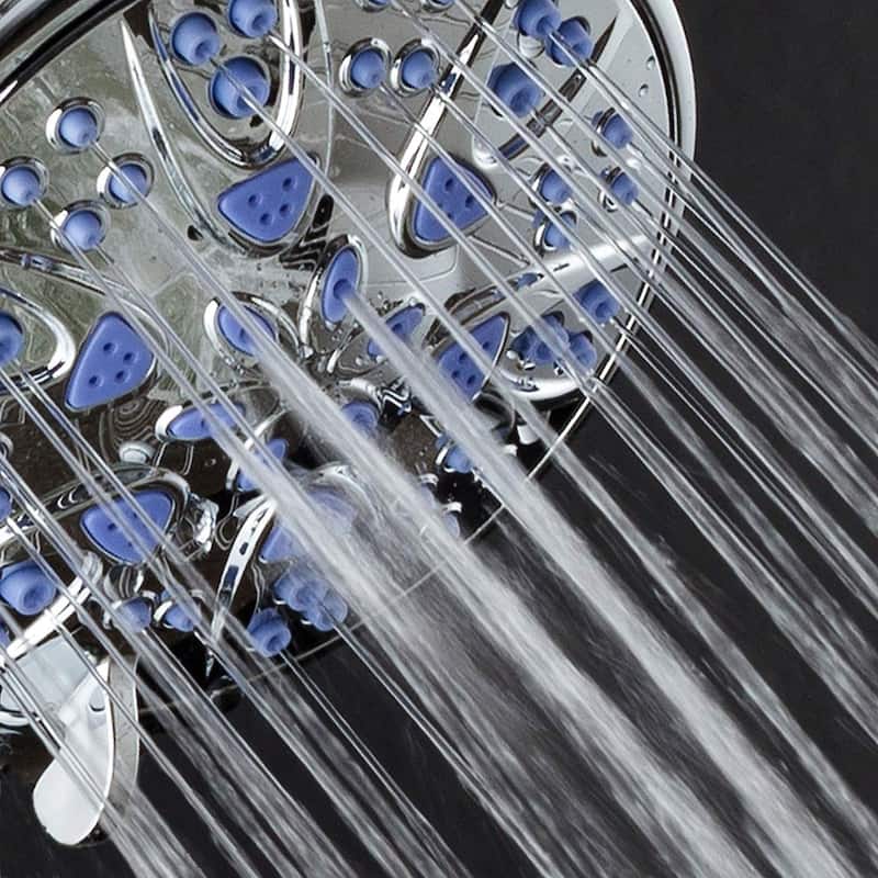 AquaDance Purple Antimicrobial High Pressure 6 Setting Shower Head - Silver