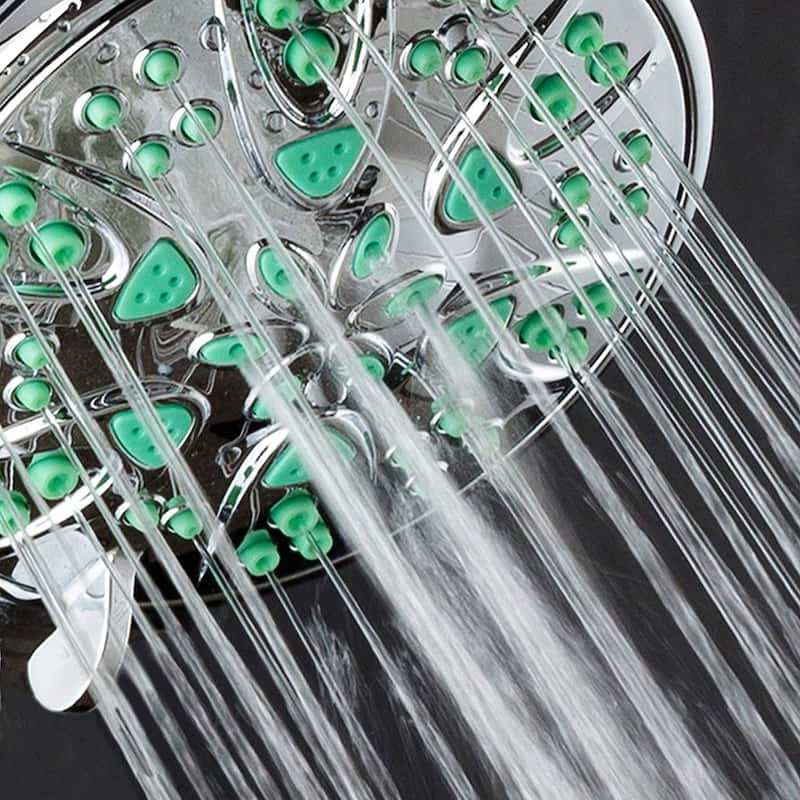 AquaDance Antimicrobial High Pressure 6 Setting Shower Head - Silver