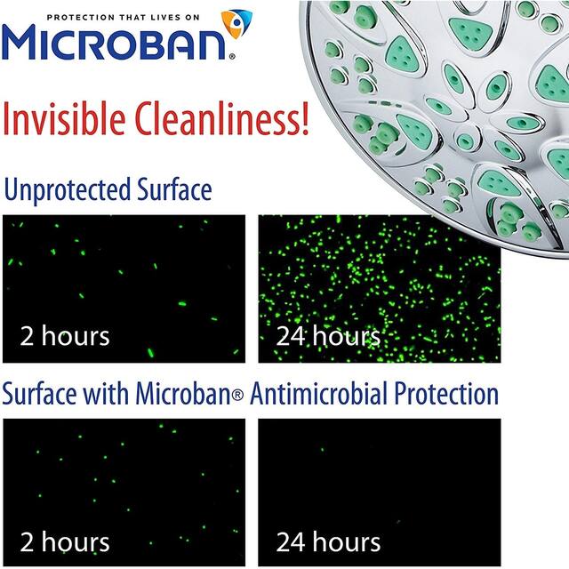 Microban Antimicrobial Multi-Setting Shower Head Combo Sunset Blue