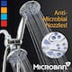 Microban Antimicrobial Multi-Setting Shower Head Combo Sunset Blue - Silver
