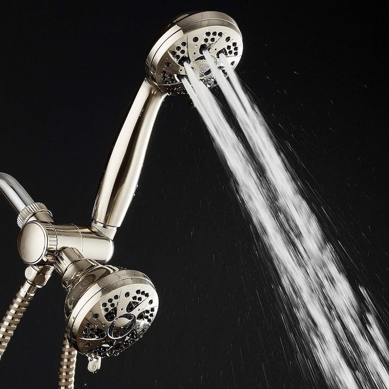 AquaDance Brushed Nickel High Pressure 6 Setting Shower Head Combo - Gold