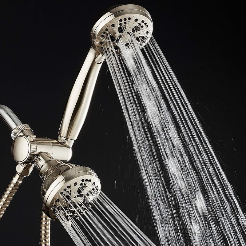 AquaDance Brushed Nickel High Pressure 6 Setting Shower Head Combo