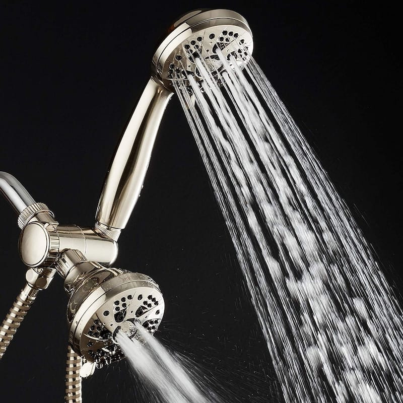 AquaDance Brushed Nickel High Pressure 6 Setting Shower Head Combo
