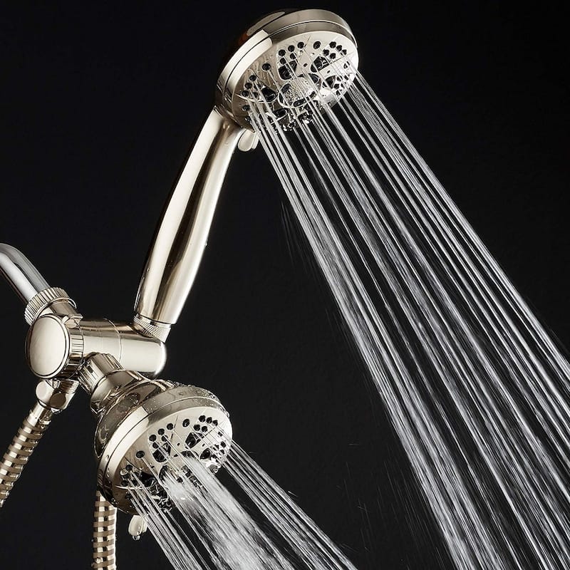 AquaDance Brushed Nickel High Pressure 6 Setting Shower Head Combo