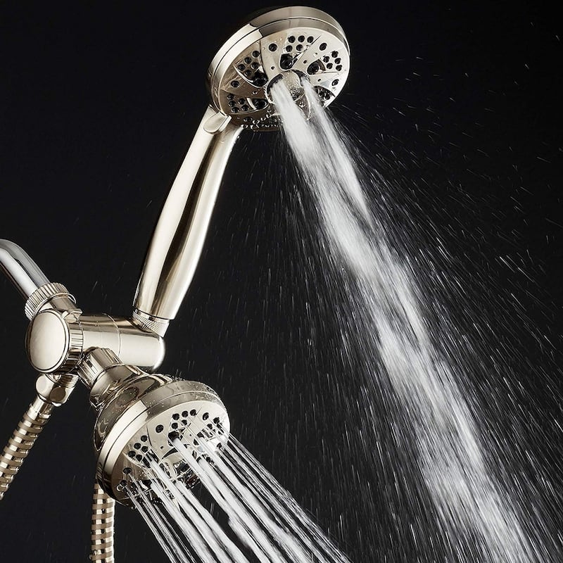 AquaDance Brushed Nickel High Pressure 6 Setting Shower Head Combo