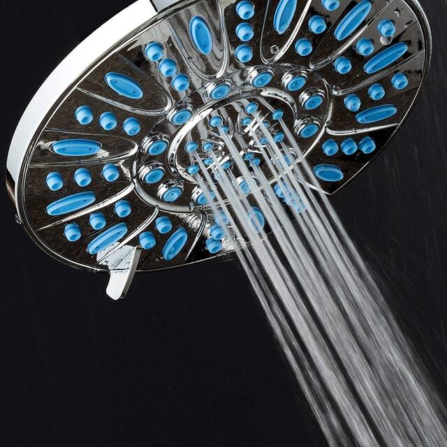AquaDance Anti-Microbial 7 inch 6 Setting Chrome Rainfall Shower Head