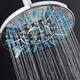AquaDance Anti-Microbial 7 inch 6 Setting Chrome Rainfall Shower Head - Silver