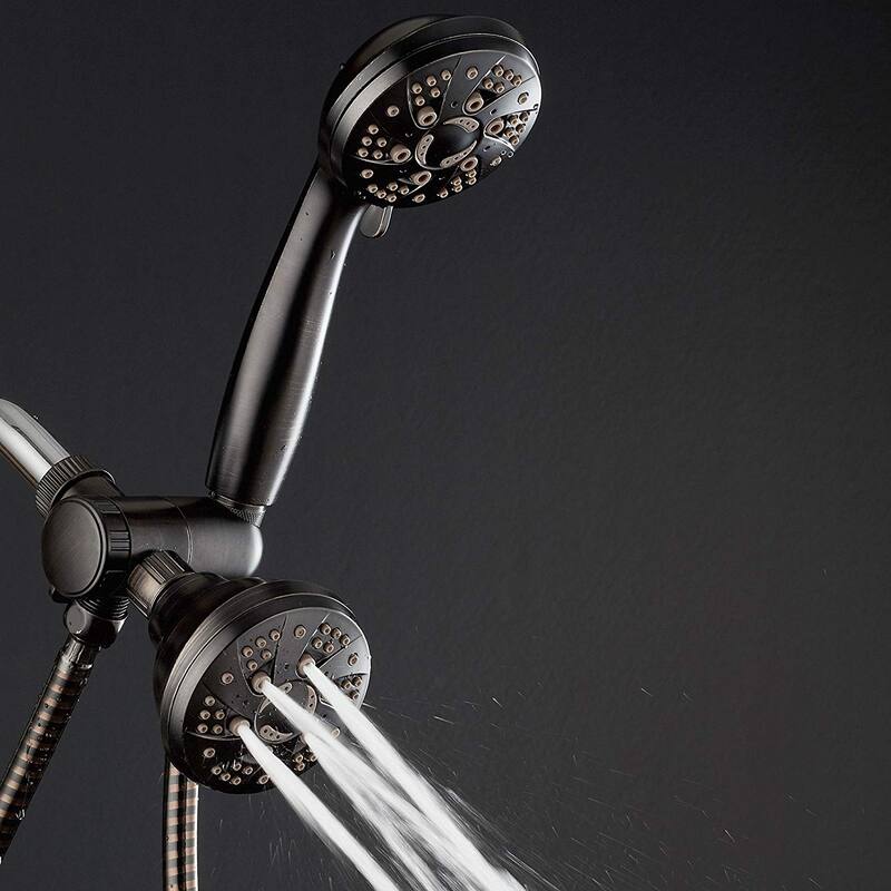 AquaDance Oil Rubbed Bronze High Pressure 6-Setting Showerhead Combo - Brown