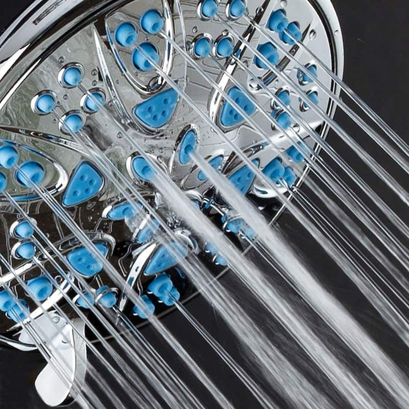 AquaDance Blue Antimicrobial High Pressure 6 Setting Shower Head