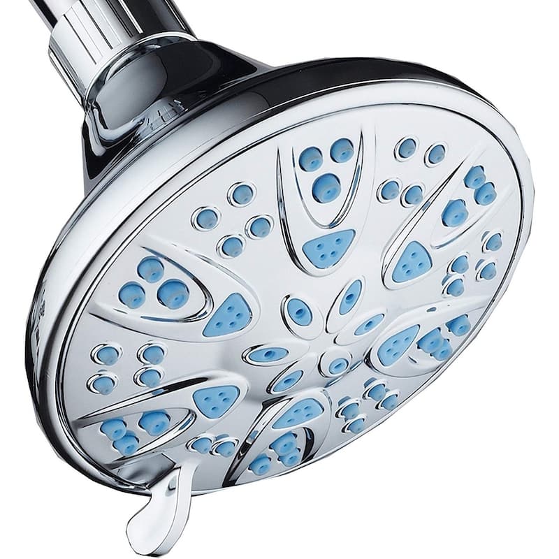 AquaDance Blue Antimicrobial High Pressure 6 Setting Shower Head