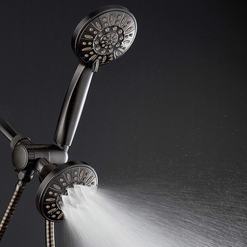 AquaDance Oil Rubbed Bronze 48-Setting Rain Shower head Combo - 2-3 GPM - Brown - Wall Mount