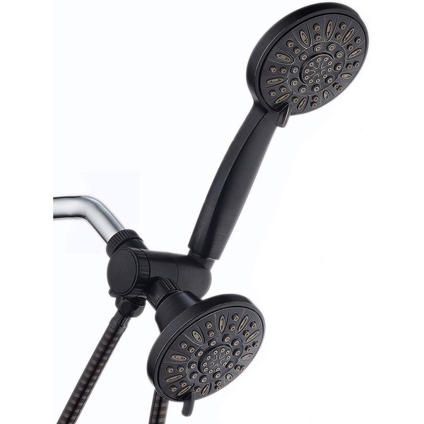 oil rubbed bronze rain shower head and handheld combo