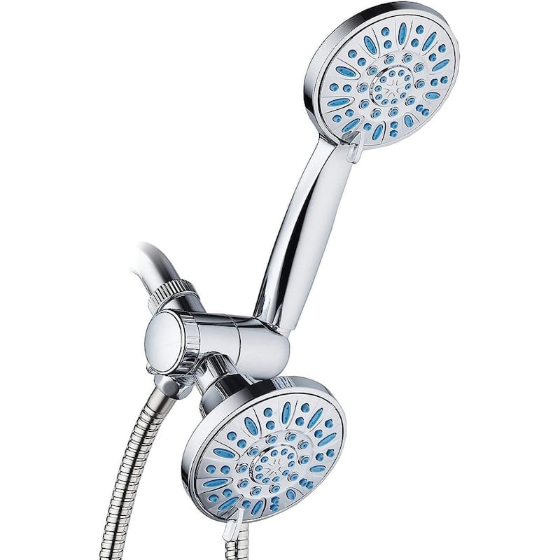 Microban Antimicrobial/Anti-Clog 30 Setting Shower Combo Aqua Blue
