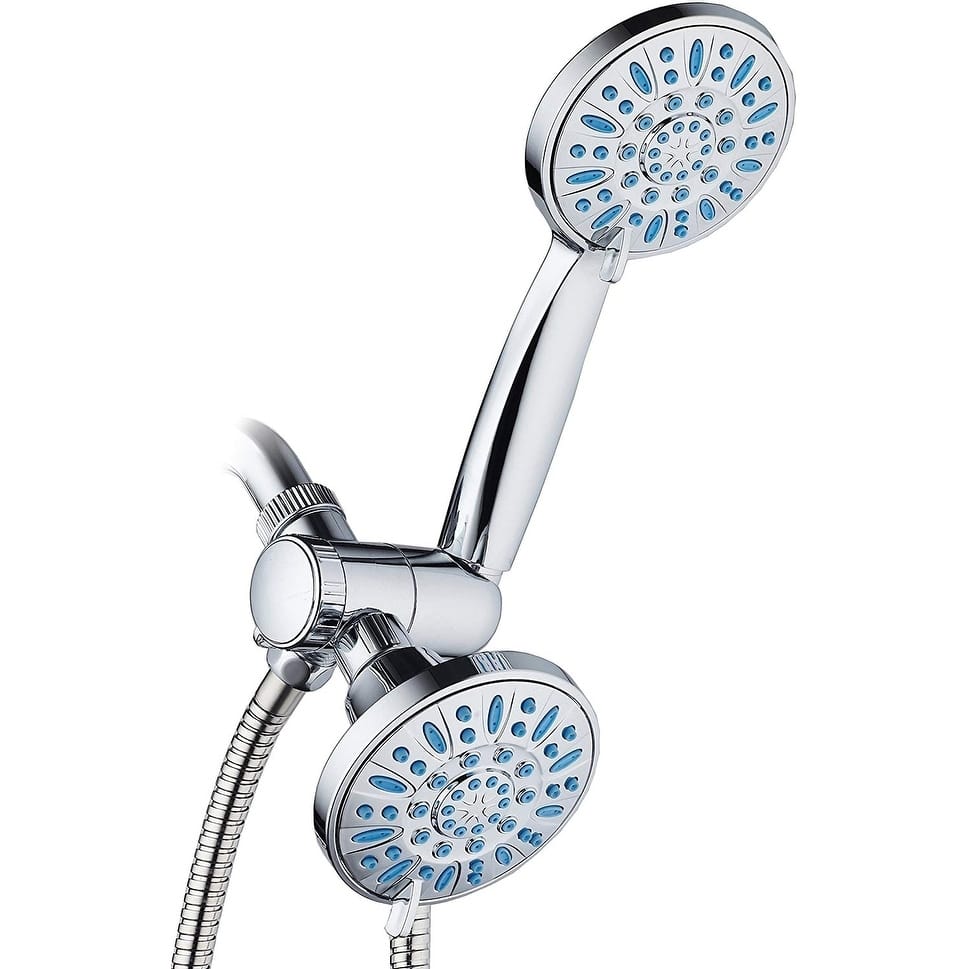 Microban Antimicrobial/Anti-Clog 30 Setting Shower Combo Aqua Blue