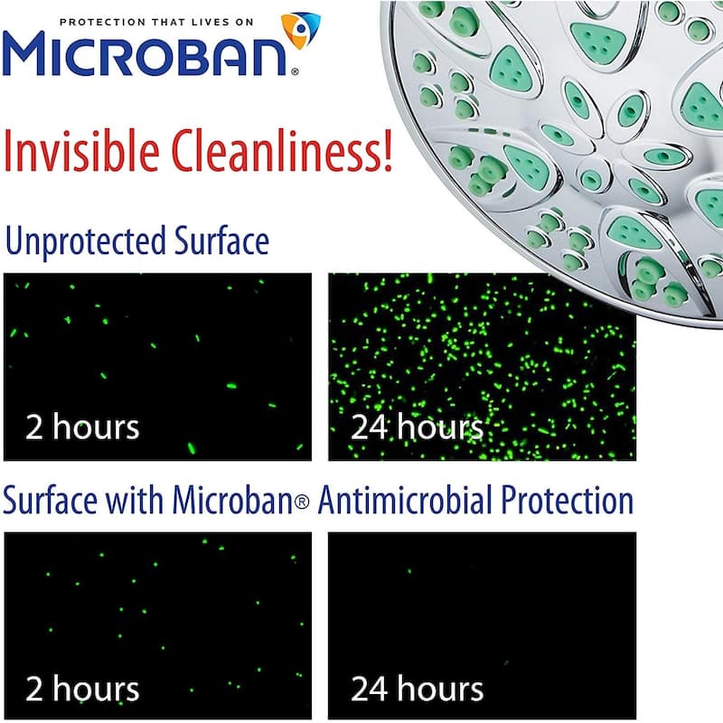 AquaDance Microban Antimicrobial 6 Setting 4 inch Handheld Shower