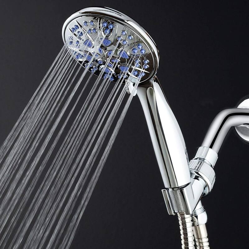 AquaDance Microban Antimicrobial 6 Setting 4 inch Handheld Shower - Silver