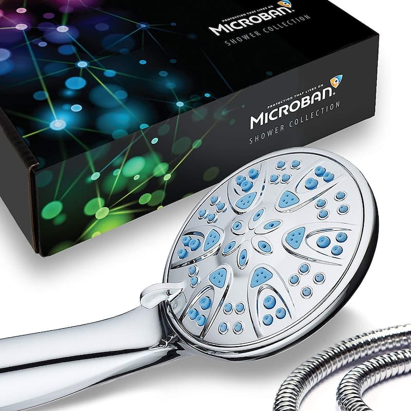 AquaDance Microban Antimicrobial 6 Setting 4 inch Handheld Shower