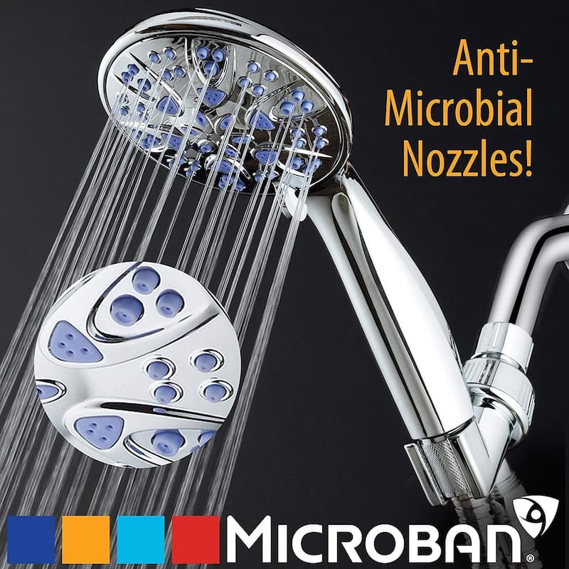 AquaDance Microban Antimicrobial 6 Setting 4 inch Handheld Shower