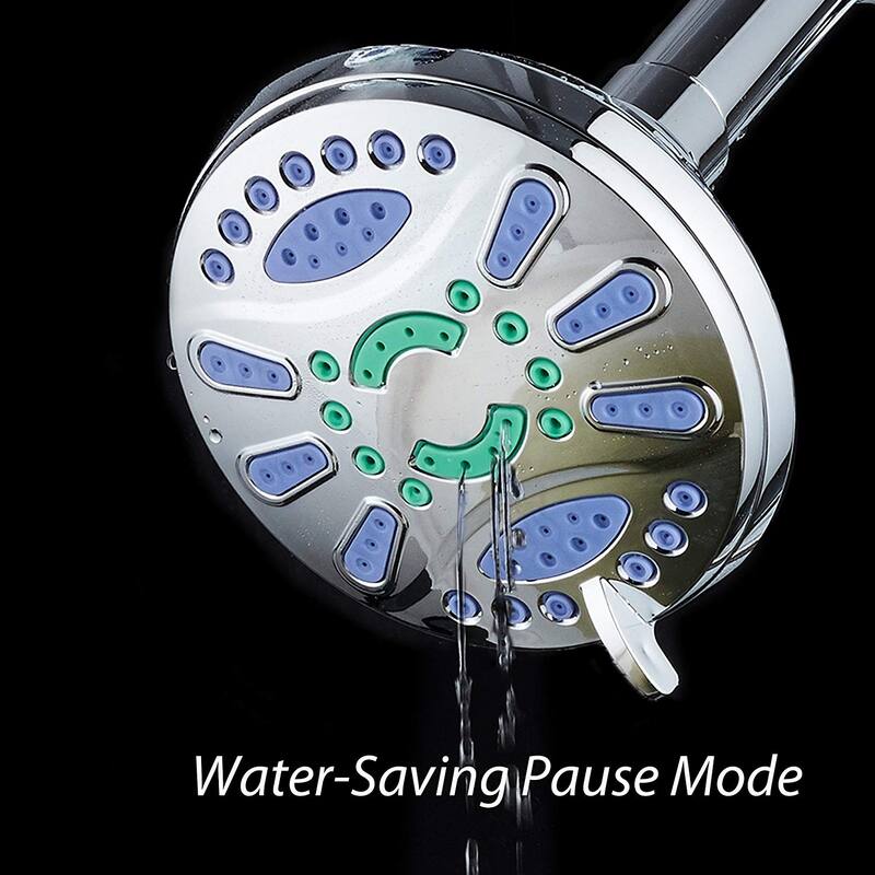 AquaStar All Chrome Finish 4.25 inch Antimicrobial Shower Head - Silver