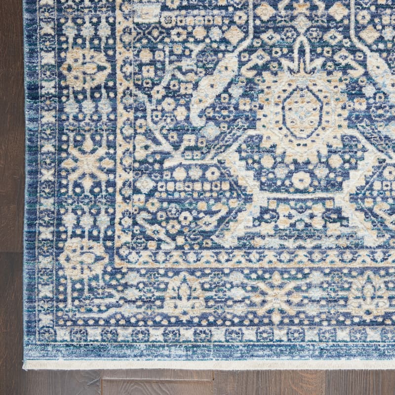 Nourison Silken Weave Floral Border Area Rug