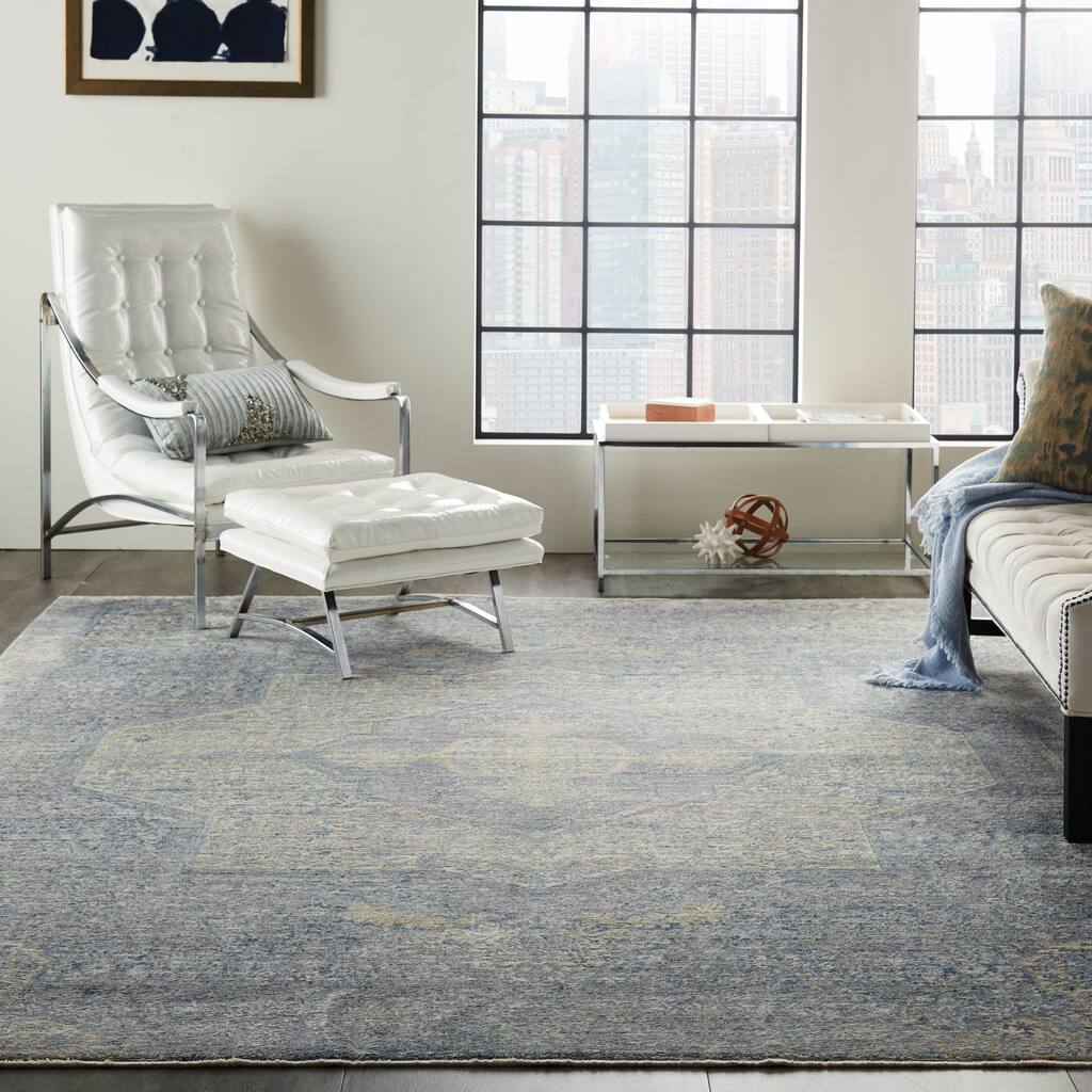 Nourison Silken Weave Contemporary Border Area Rug